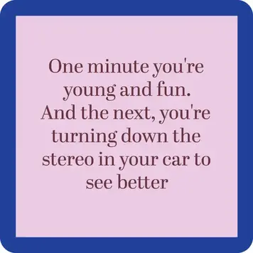 Drinks on Me Coaster Turn Down Stereo