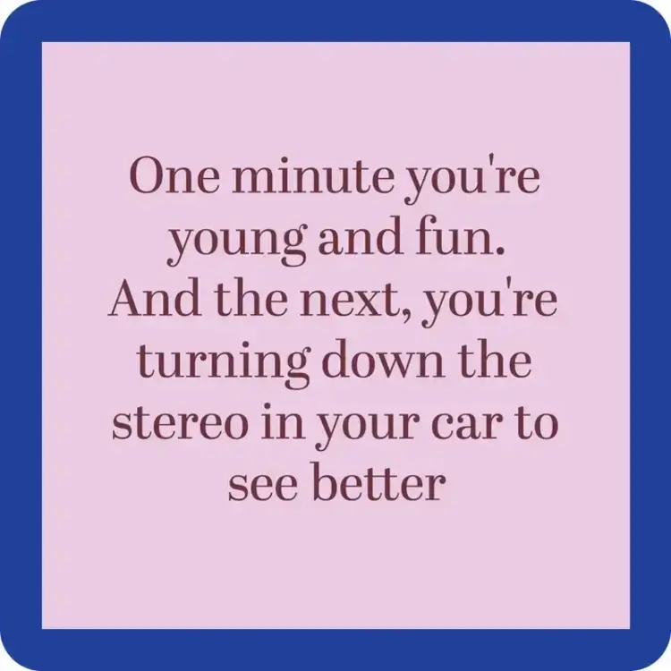 Drinks on Me Coaster Turn Down Stereo