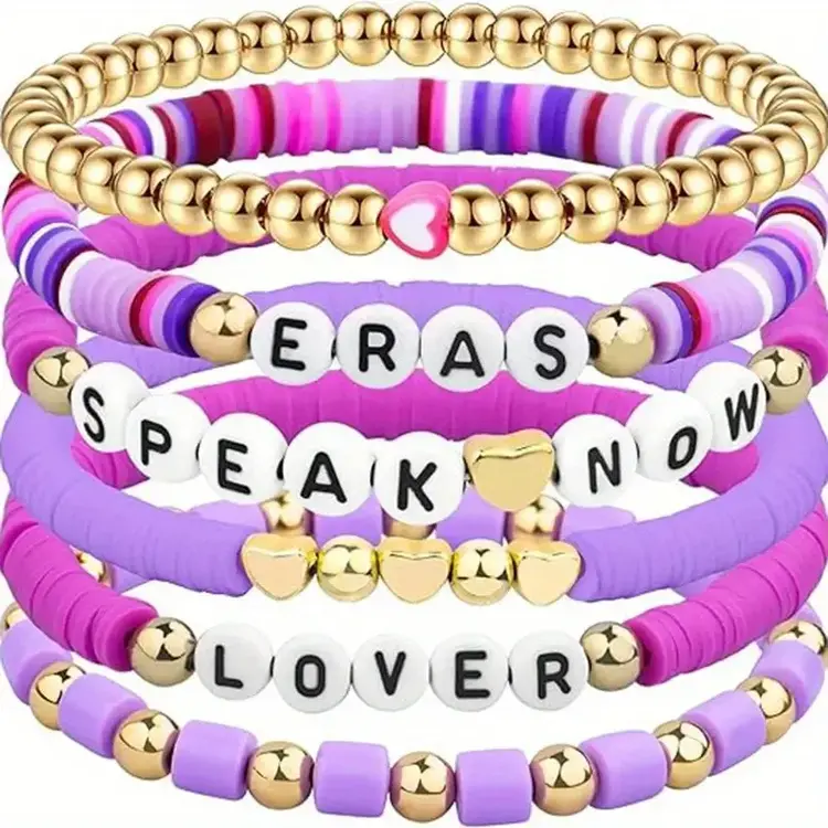 6pcs Taylor Swift Inspired Friendship Bracelet Set