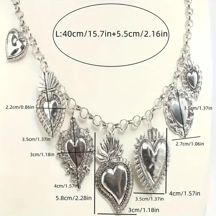 Boho-Chic Silver Heart Pendant Necklace