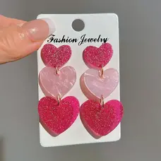 Sparkling Heart Drop Earrings