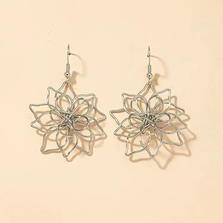 Hollow Flower Dangle Earrings