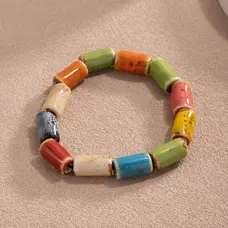 Multicolor Bead Bracelet Cylindrical