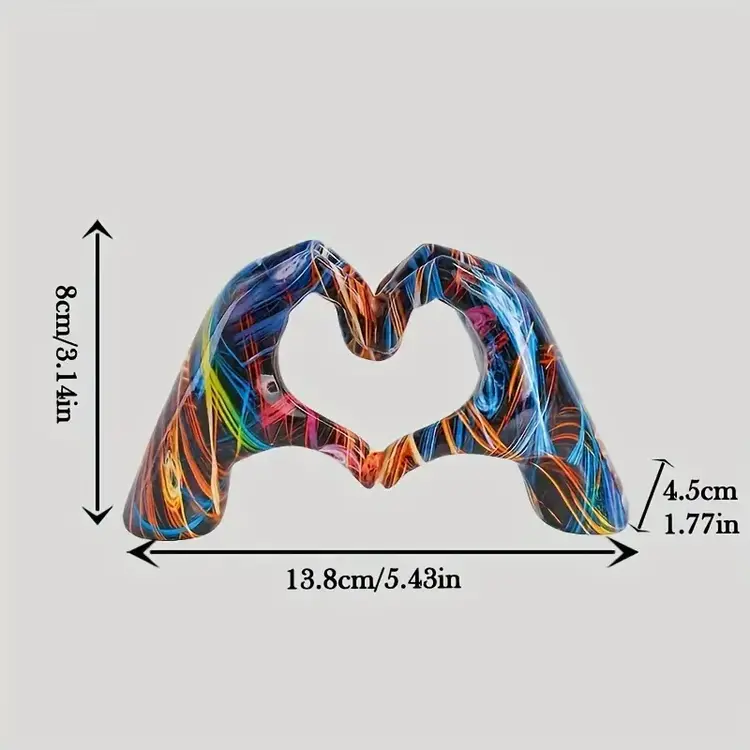 Small Taylor Heart Hands Colorful 3.1"