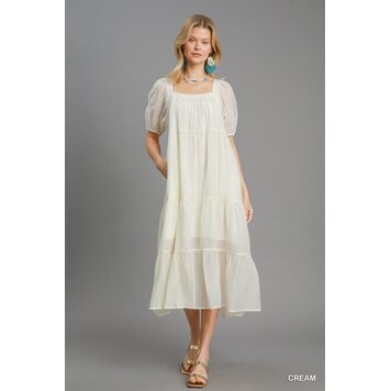 Umgee Checkered Organza Maxi Dress