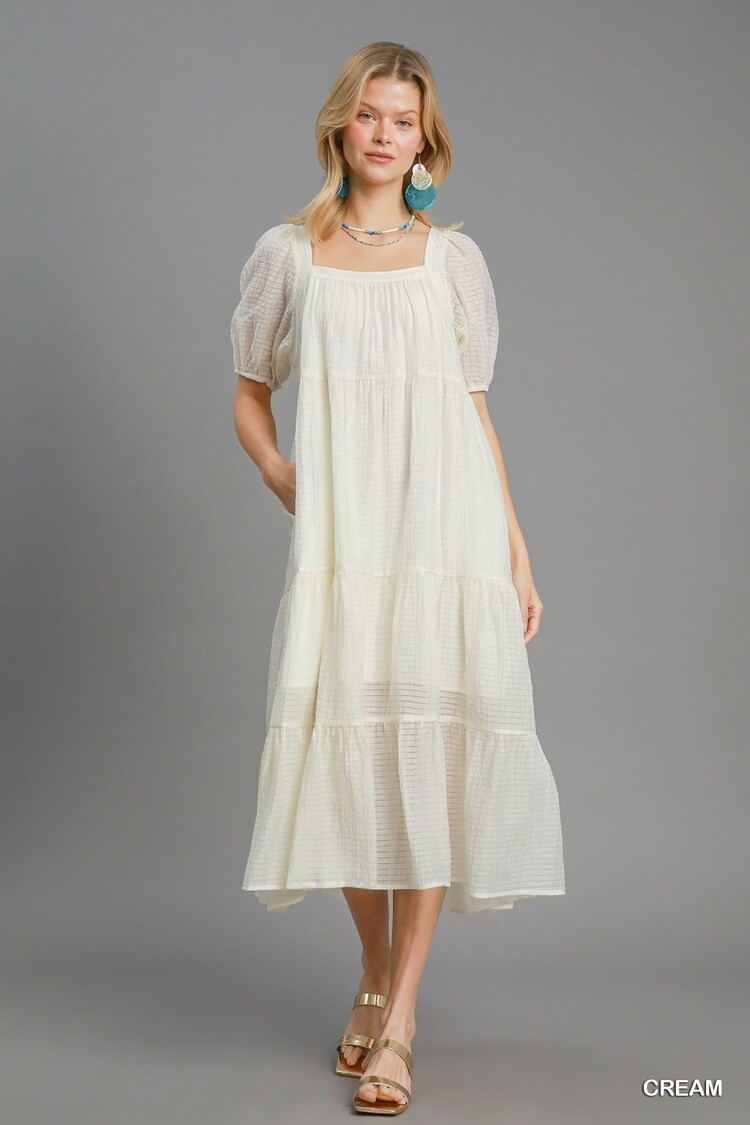 Umgee Checkered Organza Maxi Dress