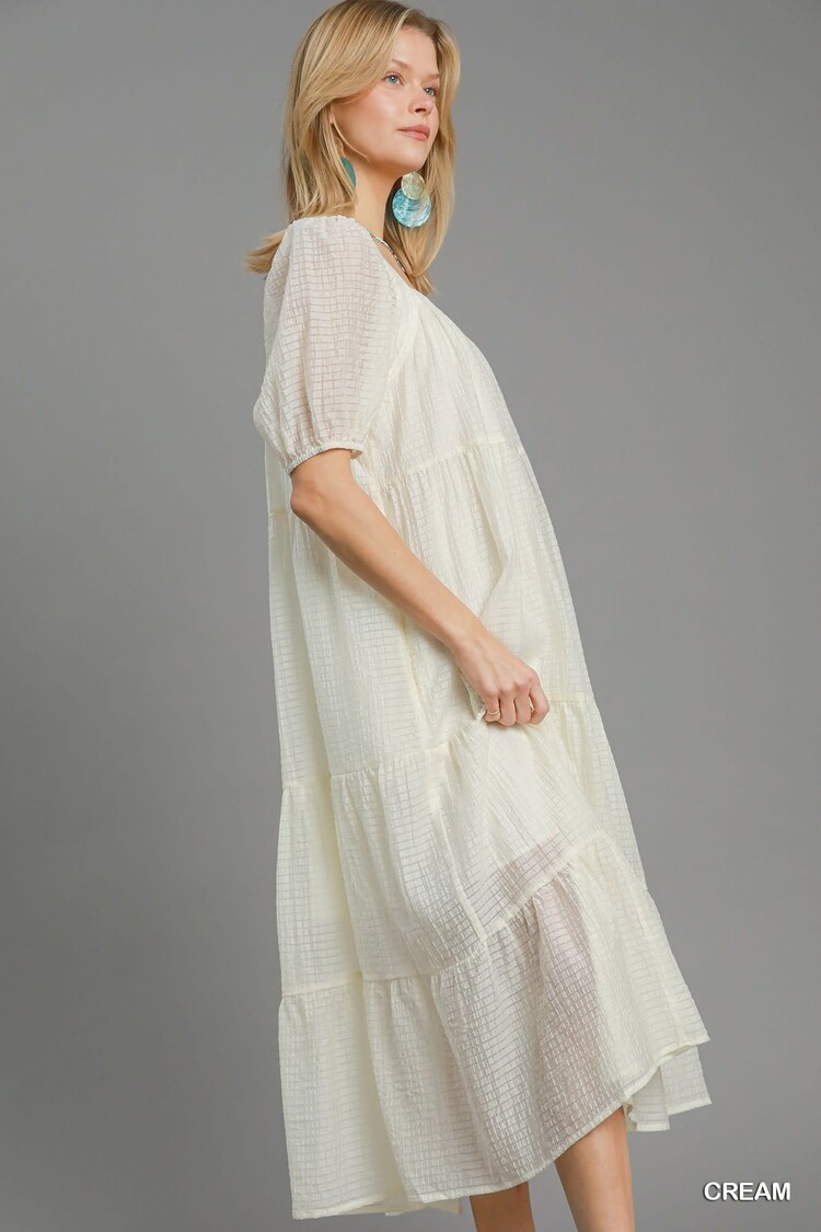 Umgee Checkered Organza Maxi Dress