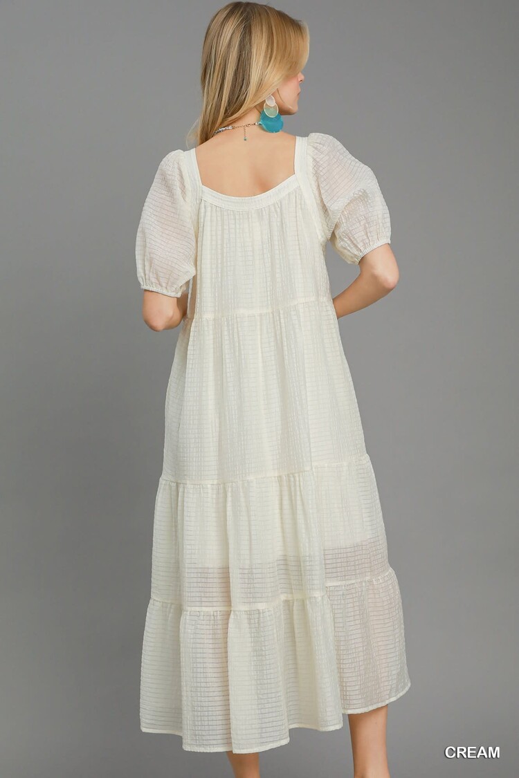 Umgee Checkered Organza Maxi Dress