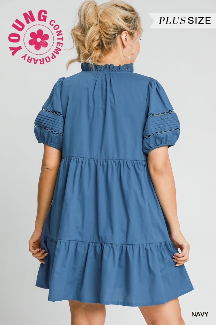 Umgee Lace Trimmed Mini Dress