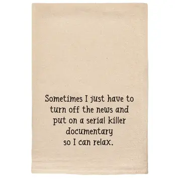 ellembee Serial Killer Documentary Funny Tea Towel