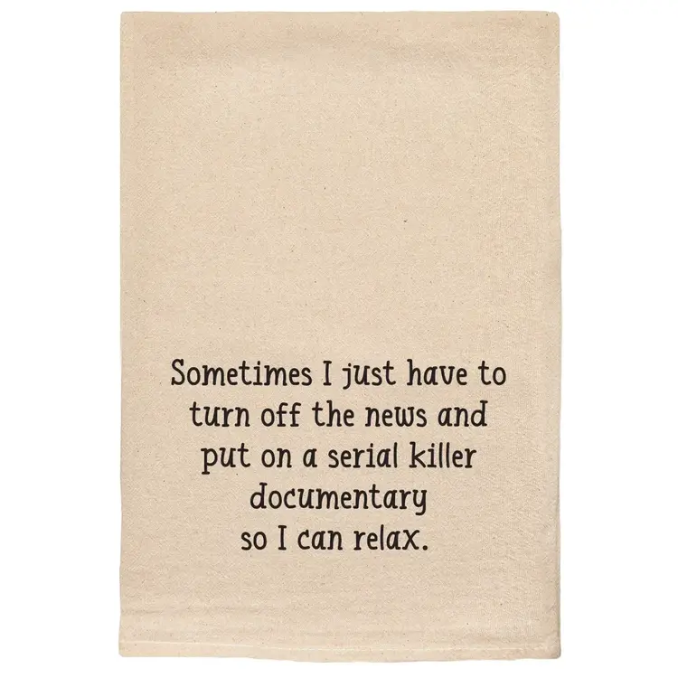 ellembee Serial Killer Documentary Funny Tea Towel