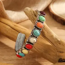 Colored Turquoise Boho Cuff Bracelet