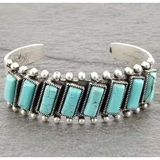 Rectangle Turquoise Boho Cuff Bracelet