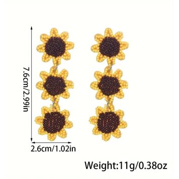 Sunflower Bead Earrings