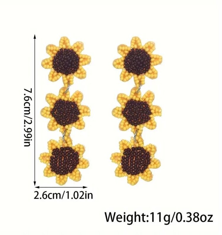 Sunflower Bead Earrings