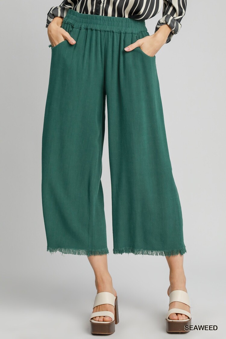 Umgee Frayed Hem Pants