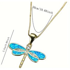 Dragonfly Blue Opal Necklace