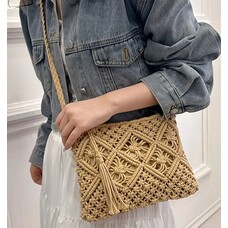 Tassel Woven Crossbody Bag