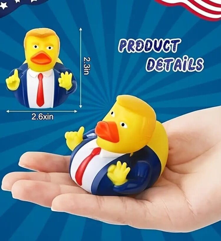 Mini Donald Trump  Dark Blue Suit Rubber Duck