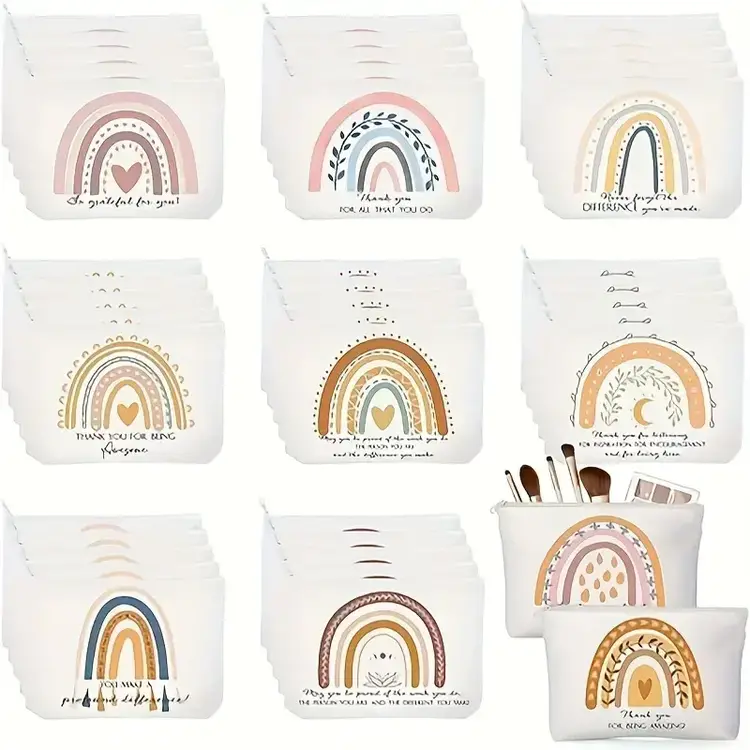 Rainbow Themed Inspirational Cosmetic Bag