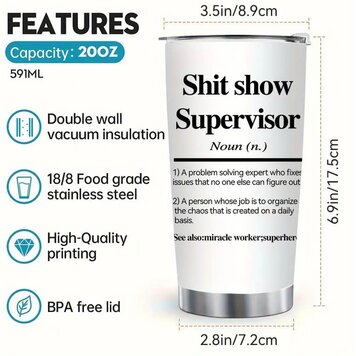 Shit Show Supervisor Tumbler  White