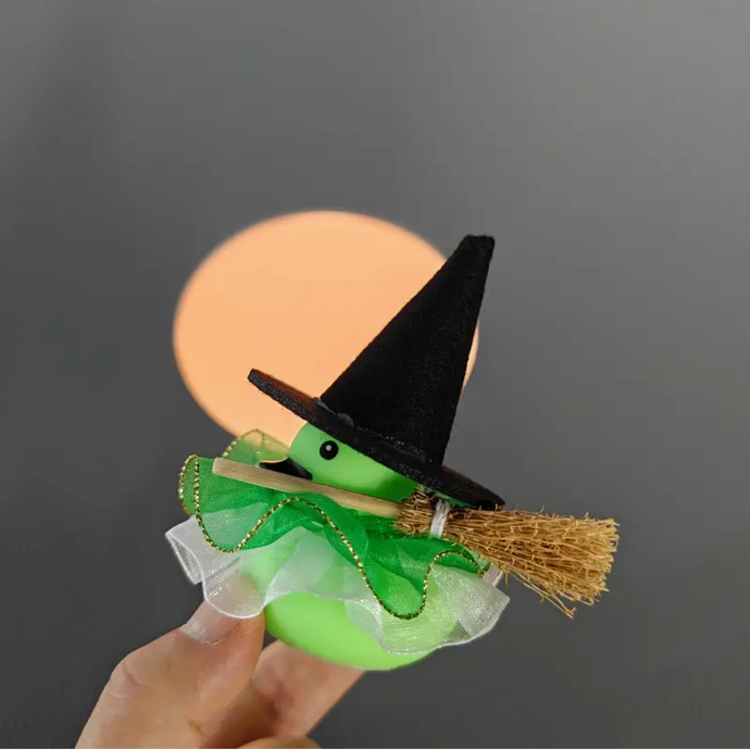 Mini Witch with Broom Duck