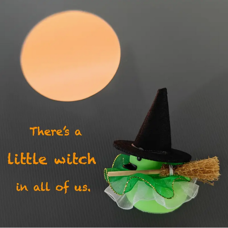 Mini Witch with Broom Duck