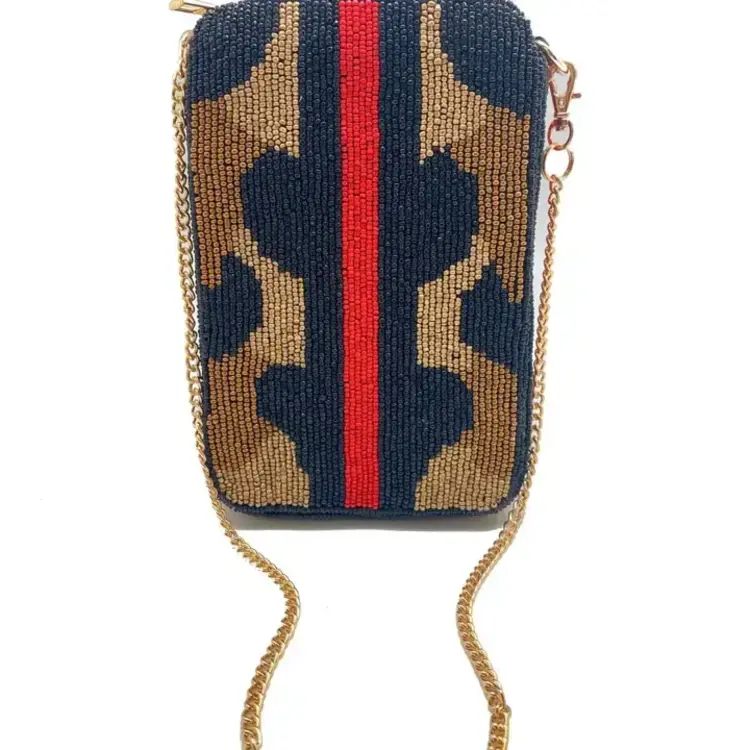 Pizzazz Camo with Red & Black Stripes Phone Bag