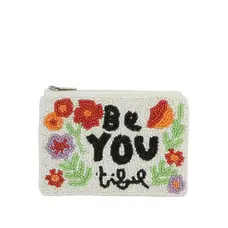Nima Accessories Fully Beaded Be You Tiful Theme Coin Purse