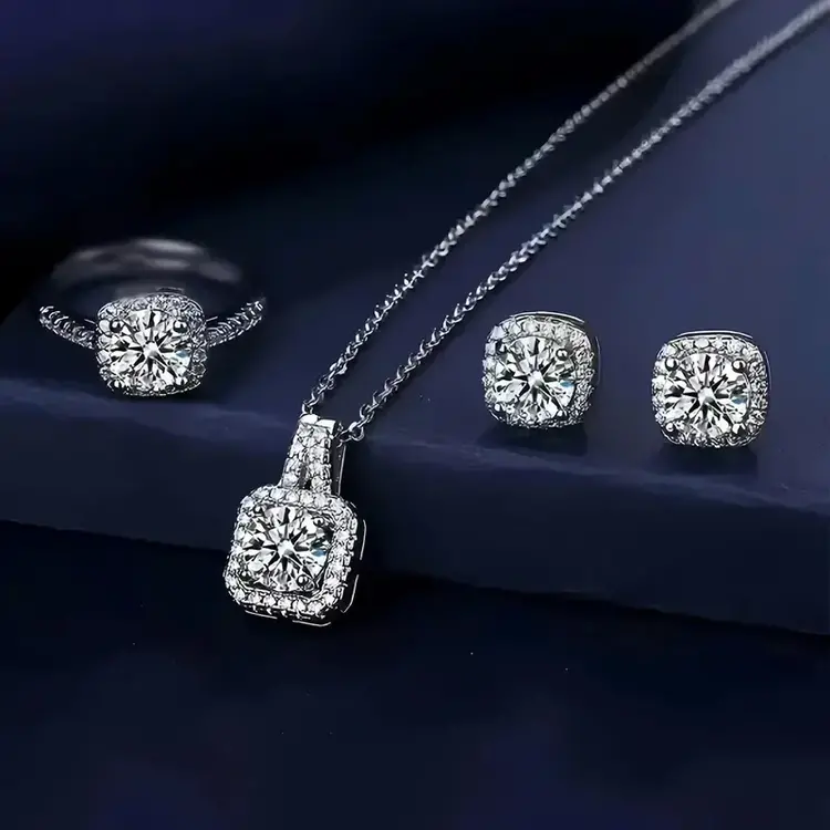 3pcs Elegant Square Jewelry Set
