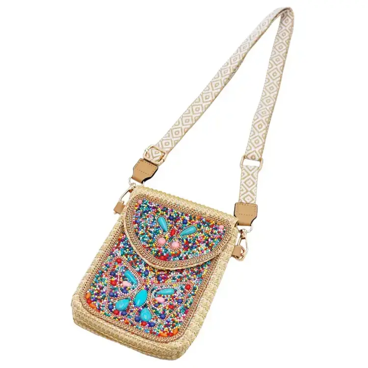 Cap Zone Butterfly Bohemian Artisan Beaded Crossbody Bag