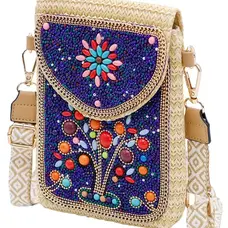 Cap Zone Tree of Life Bohemian Artisan Beaded Crossbody Bag
