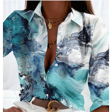 Wave Print Top Multi Color M