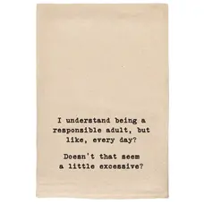 ellembee Responsible Adult  Funny Tea Towel