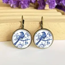 Blue Bird Porcelain Earrings