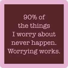 Drinks on Me Worrying Works Coaster