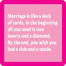 Drinks on Me Marriage Deck of Cards Coaster