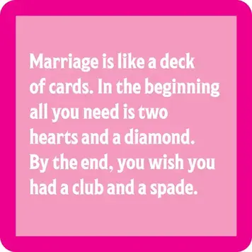 Drinks on Me Marriage Deck of Cards Coaster