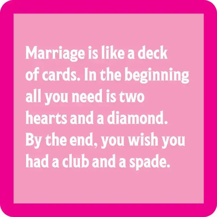 Drinks on Me Marriage Deck of Cards Coaster