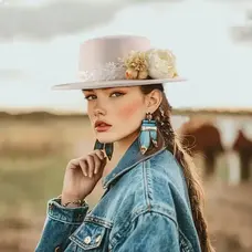 Bohemian Floral Beige Hat