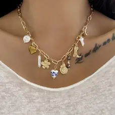 Ceramic Heart Boot Pendant Charm Necklace