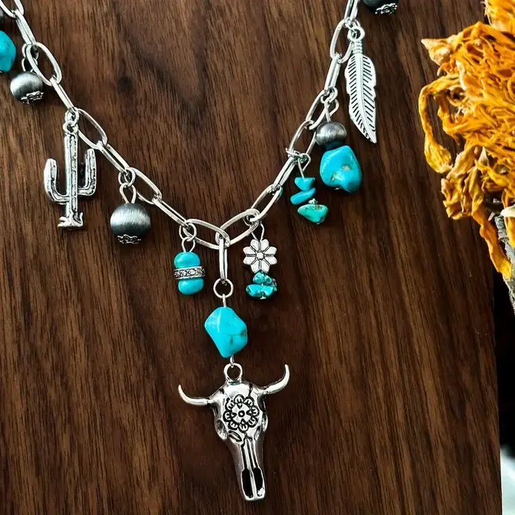 Cowboy Ethnic Style Turquoise Necklace