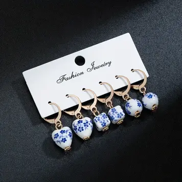 Ceramic Pendant Earrings Set