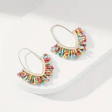 V-Shaped Colorful Beads Earrings