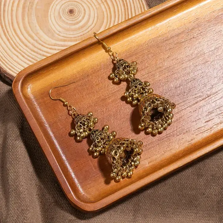 Vintage Boho Bell Tassel Drop Earrings