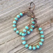 Turquoise Beads Dangle Earrings