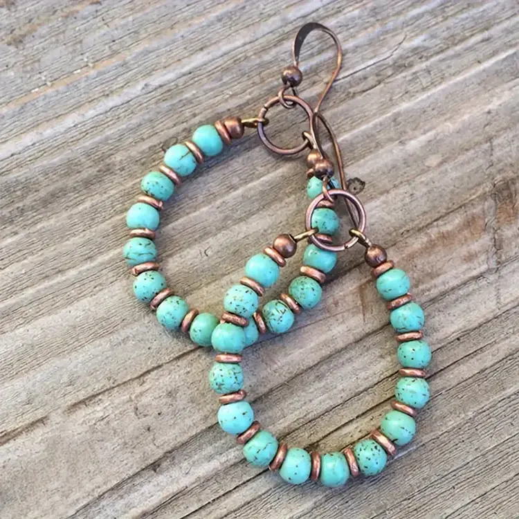 Turquoise Beads Dangle Earrings