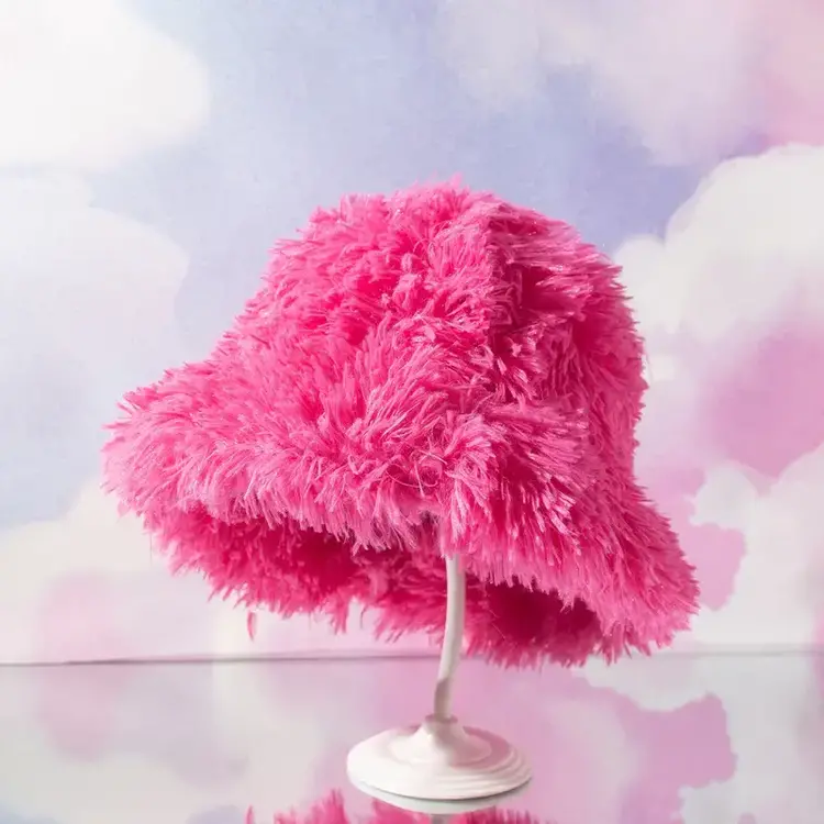 Fluffy Pink Plush Hat