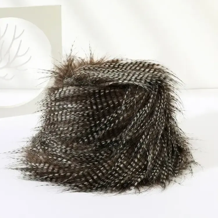 Vintage Faux Peacock Fur Bucket Hat