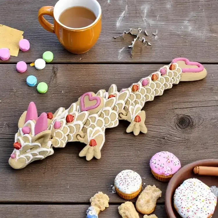 3D Printed Mini Dragon with Heart Tail